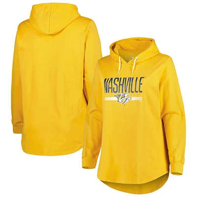 Women's Heather Gold Nashville Predators Plus Fleece Pullover Hoodie