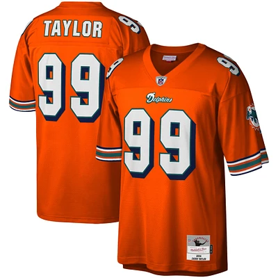 Men's Mitchell & Ness Jason Taylor Orange Miami Dolphins Big Tall 2004 Retired Player Replica Jersey