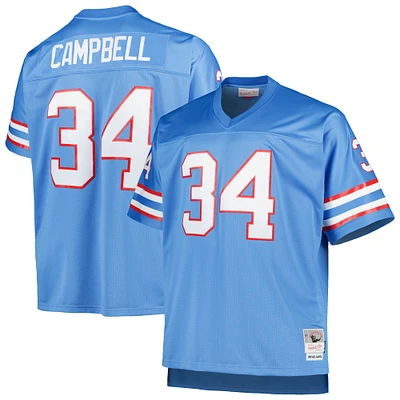 Men's Mitchell & Ness Earl Campbell Light Blue Houston Oilers Big Tall 1980 Retired Player Replica Jersey