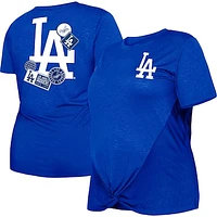 Women's New Era Royal Los Angeles Dodgers Plus Size Two-Hit Front Knot T-Shirt