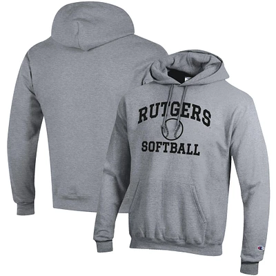 Men's Champion Rutgers Scarlet Knights Softball Icon Pullover Hoodie