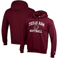 Men's Champion Maroon Texas A&M Aggies Softball Icon Pullover Hoodie