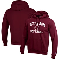 Men's Champion Maroon Texas A&M Aggies Softball Icon Pullover Hoodie