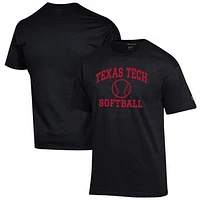Men's Champion Black Texas Tech Red Raiders Softball Icon T-Shirt