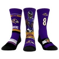 Youth Rock Em Socks Lamar Jackson Baltimore Ravens 3-Pack Crew Socks Set