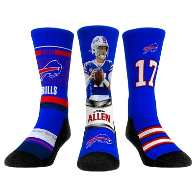 Youth Rock Em Socks Josh Allen Buffalo Bills 3-Pack Crew Socks Set