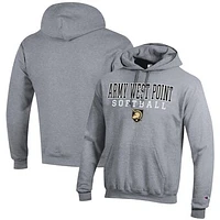 Men's Champion Gray Army Black Knights Softball Stack Pullover Hoodie