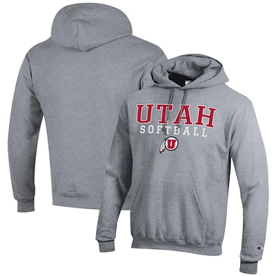 Men's Champion Utah Utes Softball Stack Pullover Hoodie