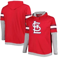 Men's New Era Red St. Louis Cardinals Big & Tall Twofer Pullover Hoodie