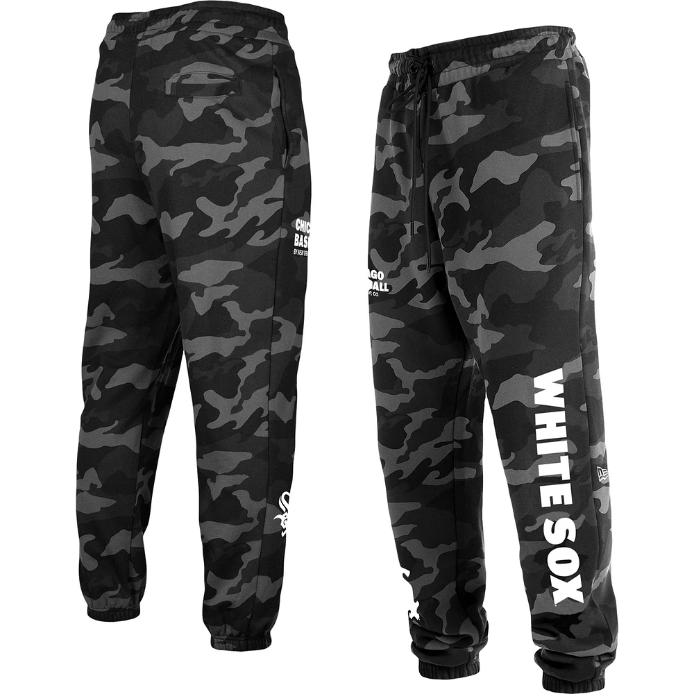 Men's New Era Black Chicago White Sox Camo Jogger Pants