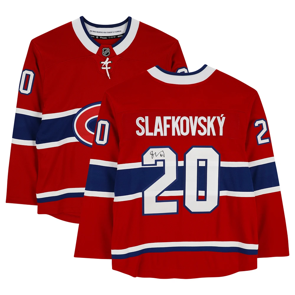 Juraj Slafkovsky Montreal Canadiens Autographed Red Fanatics Breakaway Jersey