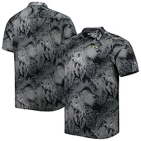 Men's Tommy Bahama Black Jacksonville Jaguars Big & Tall Coast Luminescent Fronds Camp IslandZone Button-Up Shirt