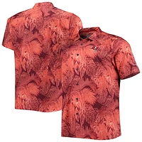 Men's Tommy Bahama Red Tampa Bay Buccaneers Big & Tall Coast Luminescent Fronds Camp IslandZone Button-Up Shirt