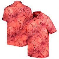 Men's Tommy Bahama Cardinal Arizona Cardinals Coast Luminescent Fronds Camp IslandZone Button-Up Shirt