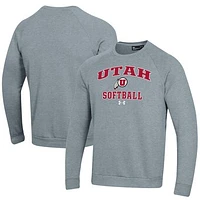 Men's Under Armour Utah Utes Softball All Day Arch Fleece Pullover Sweatshirt