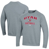 Men's Under Armour Utah Utes Softball All Day Arch Fleece Pullover Sweatshirt