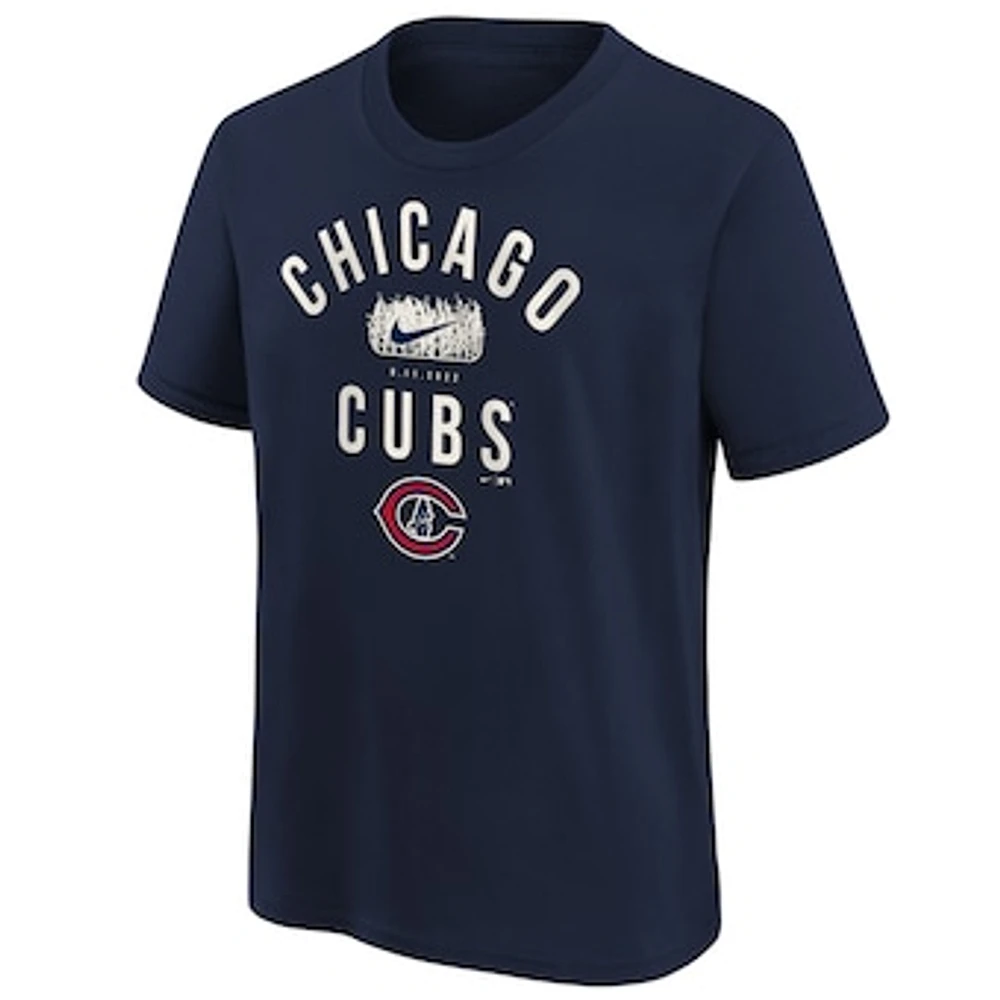 Youth Nike Navy Chicago Cubs 2022 Field of Dreams Lockup T-Shirt