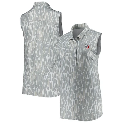 Women's Puma Gray/White TOUR Championship CLOUDSPUN Three Brush Sleeveless Polo