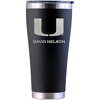 Miami Hurricanes Personalized 30oz. Laser Etched Black Tumbler