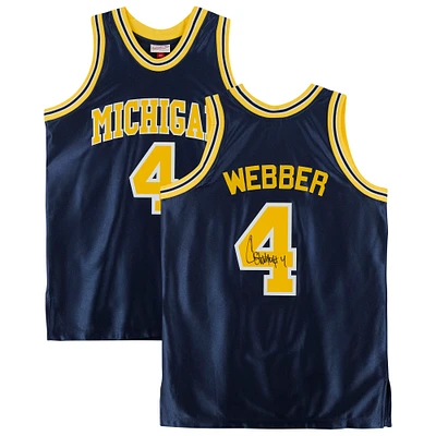 Chris Webber Navy Michigan Wolverines Autographed Mitchell & Ness 1991-92 Authentic Jersey