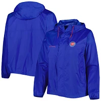 Women's Columbia Royal Chicago Cubs Plus Size Flash Challenger Windbreaker Jacket