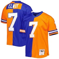 Men's Mitchell & Ness John Elway Royal/Orange Denver Broncos 1990 Split Legacy Replica Jersey