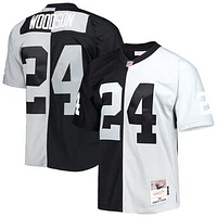 Men's Mitchell & Ness Charles Woodson Black/Silver Las Vegas Raiders 1998 Split Legacy Replica Jersey