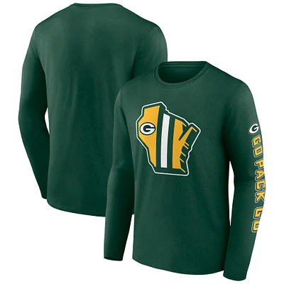 Men's Green Green Bay Packers Hometown Collection Sweep Long Sleeve T-Shirt