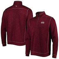 Men's Tommy Bahama Maroon Mississippi State Bulldogs Sport Tobago Bay Tri-Blend Mock Neck Half-Zip Jacket