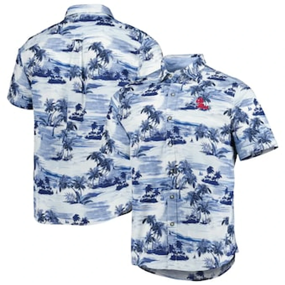 Men's Tommy Bahama Navy Ole Miss Rebels Tropical Horizons Button-Up Shirt