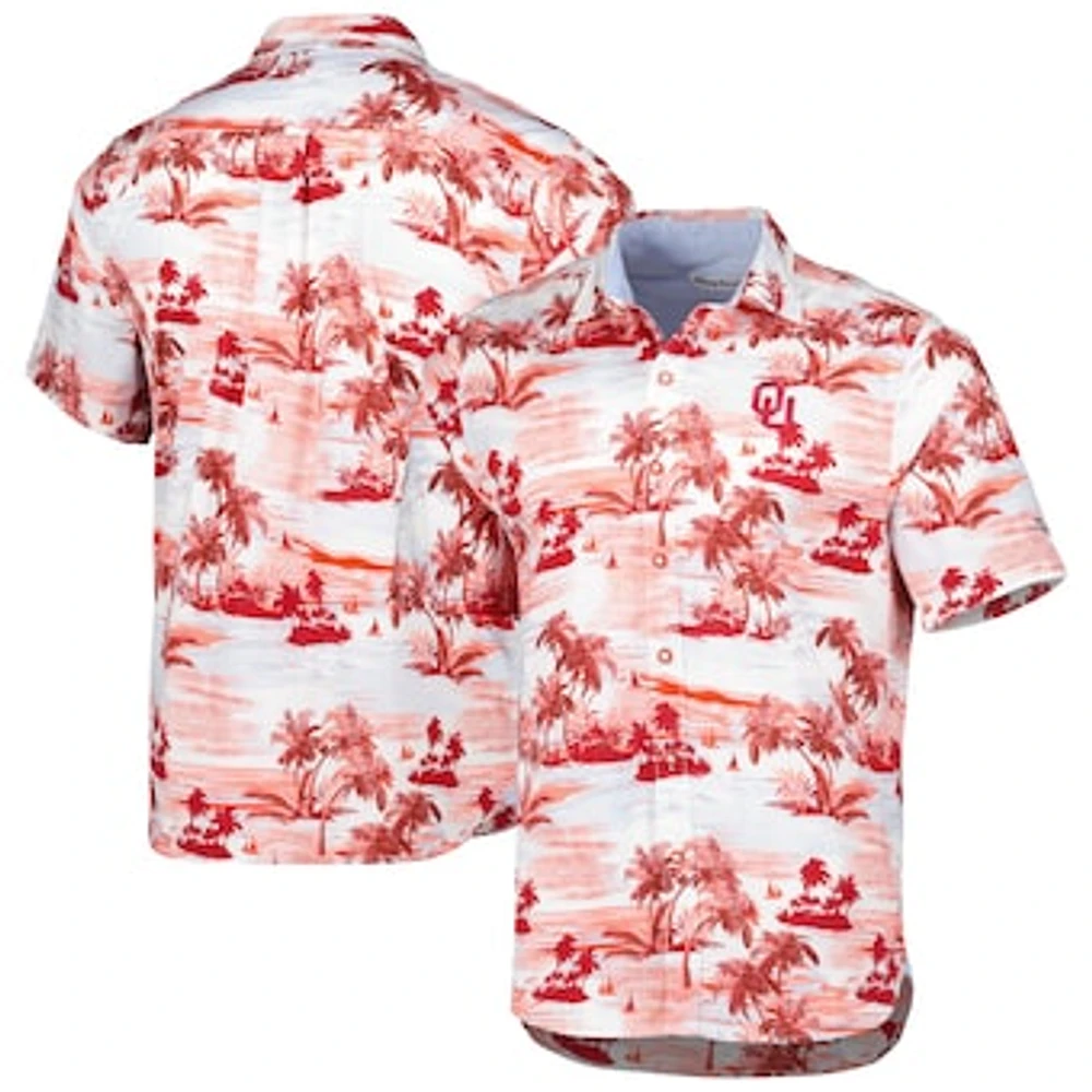 Men's Tommy Bahama Crimson Oklahoma Sooners Tropical Horizons Button-Up Shirt