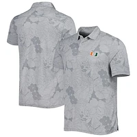 Men's Tommy Bahama Gray Miami Hurricanes Miramar Blooms Polo