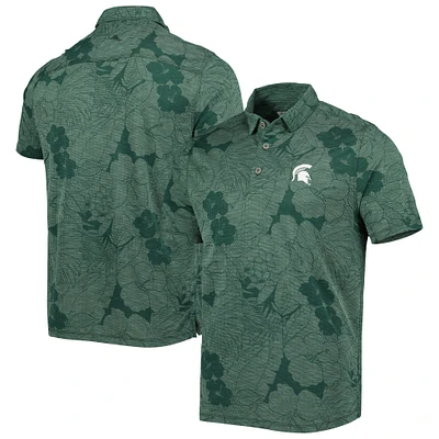 Men's Tommy Bahama Green Michigan State Spartans Miramar Blooms Polo