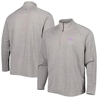 Men's Tommy Bahama Gray TCU Horned Frogs Play Action IslandZone Raglan Half-Zip Top