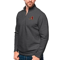 Men's Antigua Heathered Charcoal Arizona Diamondbacks Gambit Quarter-Zip Pullover Top