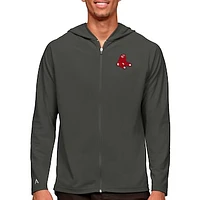 Men's Antigua Charcoal Boston Red Sox Legacy Full-Zip Hoodie