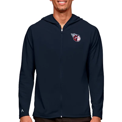 Men's Antigua Navy Cleveland Guardians Legacy Full-Zip Hoodie