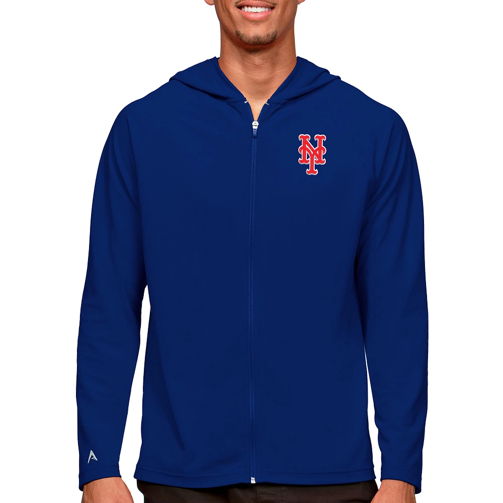 Men's Antigua Royal New York Mets Legacy Full-Zip Hoodie