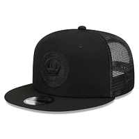 Men's New Era Black Charlotte FC Logo Classic 9FIFTY Trucker Snapback Hat