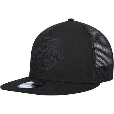 Men's New Era Black New York Red Bulls Logo Classic 9FIFTY Trucker Snapback Hat