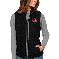 Women's Antigua Black Cincinnati Bengals Grace Full-Zip Vest