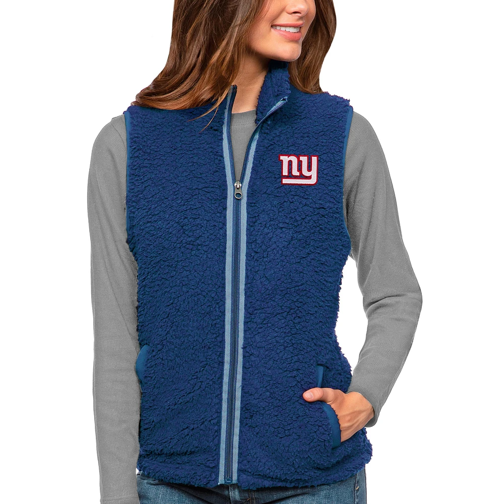 Women's Antigua Royal New York Giants Grace Full-Zip Vest