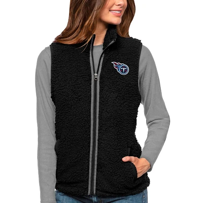 Women's Antigua Black Tennessee Titans Grace Full-Zip Vest