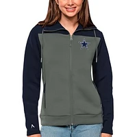 Women's Antigua Navy/Steel Dallas Cowboys Protect Full-Zip Jacket