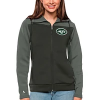 Women's Antigua Steel/Charcoal New York Jets Protect Full-Zip Jacket