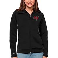 Women's Antigua Black Tampa Bay Buccaneers Protect Full-Zip Jacket