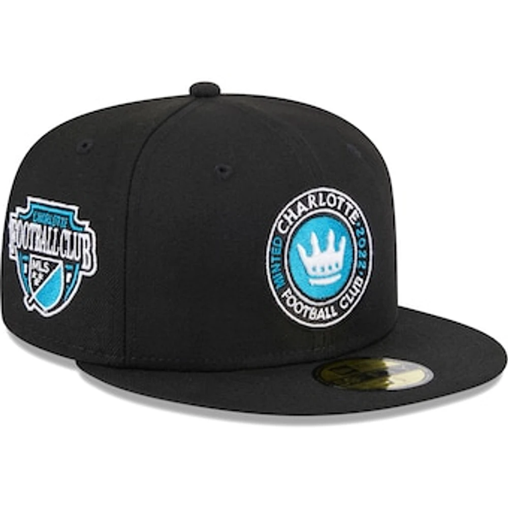 Men's New Era Black Charlotte FC Patch 59FIFTY Fitted Hat