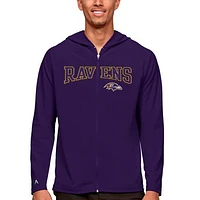 Men's Antigua Purple Baltimore Ravens Legacy Full-Zip Hoodie