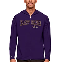 Men's Antigua Purple Baltimore Ravens Legacy Full-Zip Hoodie