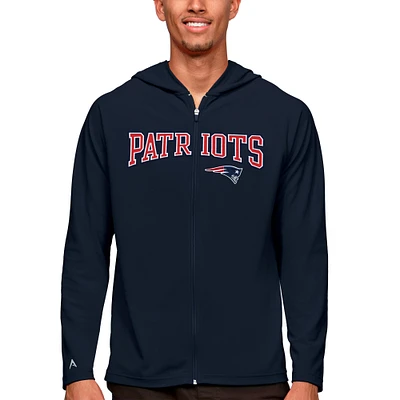 Men's Antigua Navy New England Patriots Legacy Full-Zip Hoodie